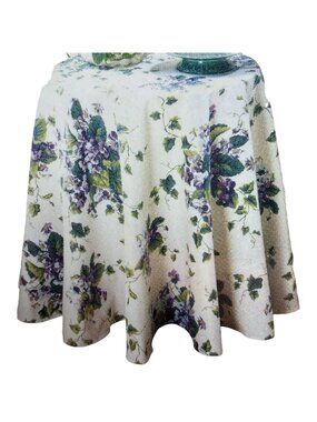 Waverly Garden Room Round Tablecloth 70" Cotton Blend Sweet Violets Floral NWT